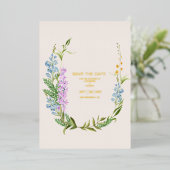 Invitation En Aluminium Mariage de Fleur sauvage d'aquarelle neutre Boho (Debout devant)