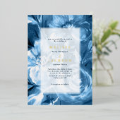 Invitation En Aluminium Mariage de fleurs d'aquarelle bleu (Debout devant)