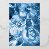 Invitation En Aluminium Mariage de fleurs d'aquarelle bleu (Verso)