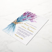 Invitation En Aluminium Mariage de fleurs de lavande aquarelle (Rotation)