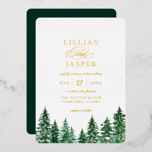 Invitation En Aluminium Mariage de forêt rustique aquarelle