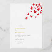 Invitation En Aluminium Mariage de grues en papier Origami (Recto)
