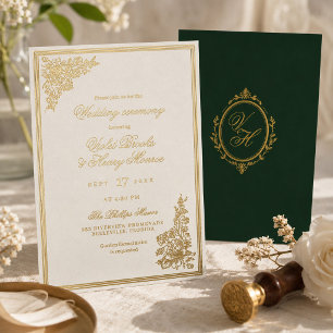 Invitation En Aluminium Mariage de jardin élégant et vintage dans le style