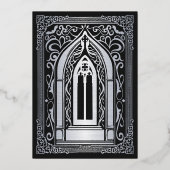 Invitation En Aluminium Mariage de la cathédrale gothique argenté Vampire (Verso)