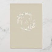 Invitation En Aluminium Mariage de la feuille de laurier moderne Enregistr (Verso)