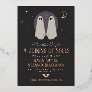 Invitation En Aluminium Mariage de l'âme sœur fantôme violet Enregistrez l