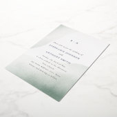 Invitation En Aluminium Mariage de lavage monogramme Sage vert Aquarelle (Rotation)
