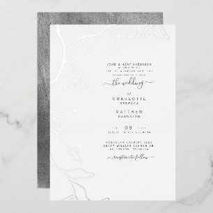 Invitation En Aluminium Mariage de lierre qui dégouline d'argent
