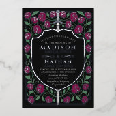 Invitation En Aluminium Mariage de l'Imaginaire Monogram Sword de Bourgogn (Recto)