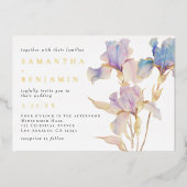 Invitation En Aluminium Mariage de l'Iris de Bohême (Recto)