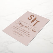 Invitation En Aluminium Mariage de logo Pampas Pressé (Rotation)