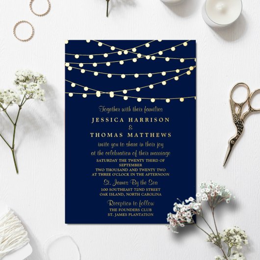 Invitation En Aluminium Mariage de lumière à chaîne moderne Real