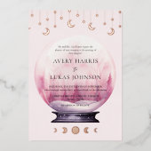 Invitation En Aluminium Mariage de lune mystique de croissant (Recto)