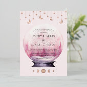 Invitation En Aluminium Mariage de lune mystique de croissant (Debout devant)