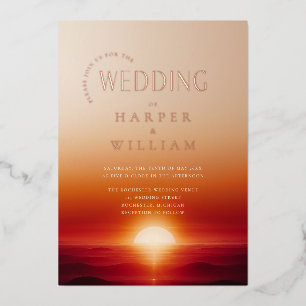 Invitation En Aluminium Mariage de luxe au coucher du soleil