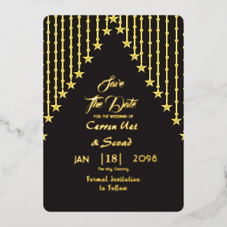 Invitation En Aluminium Mariage de luxe en soie or sauver la date