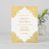 Invitation En Aluminium Mariage de luxe géométrique (Debout devant)