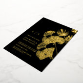Invitation En Aluminium Mariage de luxe Gingko Leaf Real Gold (Rotation)