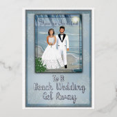 Invitation En Aluminium Mariage de mariage de plage (Recto)
