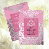 Invitation En Aluminium Mariage de monogramme de diamant d'ArtDeco rose
