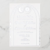 Invitation En Aluminium Mariage de monogramme de la lune céleste et de la  (Recto)