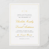Invitation En Aluminium Mariage de monogramme de script d'élégance classiq (Recto)