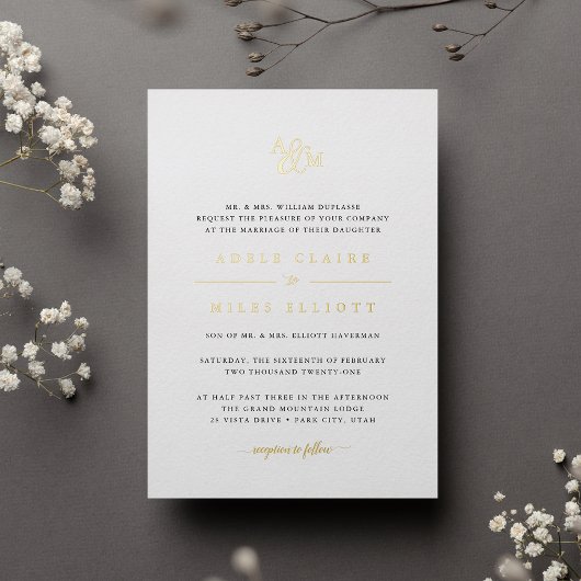 Invitation En Aluminium Mariage de monogramme d'esperluette