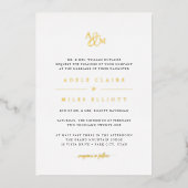 Invitation En Aluminium Mariage de monogramme d'esperluette (Recto)