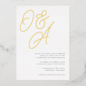 Invitation En Aluminium Mariage de monogramme noir et blanc surdimensionné (Recto)