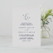 Invitation En Aluminium Mariage de monogramme officiel en gris argenté (Debout devant)
