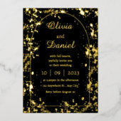 Invitation En Aluminium Mariage de nuit Black Starry (Recto)
