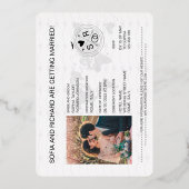 Invitation En Aluminium Mariage de passeport Destination Gold Compass Mono (Verso)