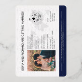 Invitation En Aluminium Mariage de passeport Destination Gold Crest Monogr (Verso)