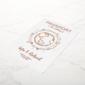 Invitation En Aluminium Mariage de passeport Destination Gold Foil World C (Rotation)