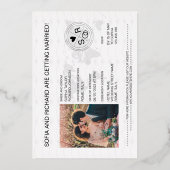 Invitation En Aluminium Mariage de passeport Destination Gold Foil World C (Verso)