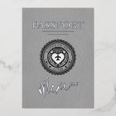 Invitation En Aluminium Mariage de passeport gris Mexique (Recto)