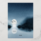 Invitation En Aluminium Mariage de paysage de la nuit bleue (Verso)