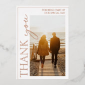 Invitation En Aluminium Mariage de photo Gold White Merci Rose de (Recto)