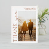 Invitation En Aluminium Mariage de photo Gold White Merci Rose de (Debout devant)