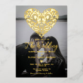 Invitation En Aluminium Mariage de photo romantique moderne (Recto)