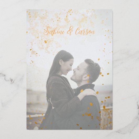 Invitation En Aluminium Mariage de photo romantique moderne (Verso)