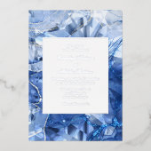Invitation En Aluminium Mariage de pierre précieuse Saphir Bleu (Recto)