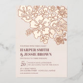 Invitation En Aluminium Mariage de plage d'Hibiscus élégant (Recto)