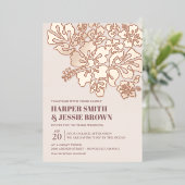 Invitation En Aluminium Mariage de plage d'Hibiscus élégant (Debout devant)