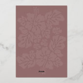 Invitation En Aluminium Mariage de plage d'Hibiscus élégant (Verso)