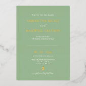Invitation En Aluminium Mariage de plage nautique simple Sage Green (Recto)