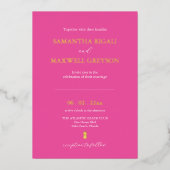 Invitation En Aluminium Mariage de plage rose Fuchsia simple et dynamique (Recto)