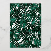 Invitation En Aluminium Mariage de plage Tropical Green Palm Feuille (Verso)