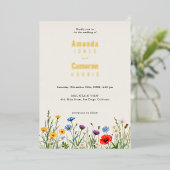 Invitation En Aluminium Mariage de prairie sauvage de printemps (Debout devant)