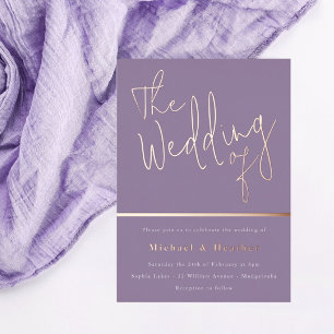 Invitation En Aluminium Mariage de : Purple Lavender Rose Gold